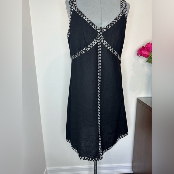 Rachel Zoe Linen Blend Embroidered Stitch Dress - Picture 2 of 9